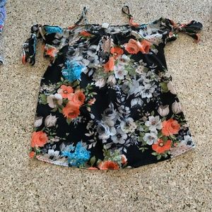 Sun Moon Off Shoulder Floral Tunic Size Large